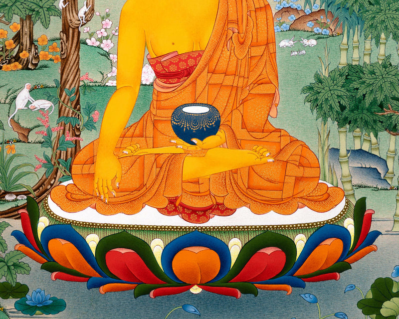 Shakyamuni Buddha Thangka | Tibetan Thangka Art | Buddhist Painting