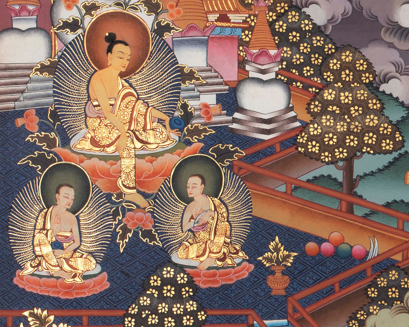 Vintage Manjushri Thangka | Tibetan Wall Decoration Painting