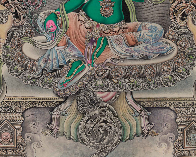 Embrace The Blessing With Green Tara Canvas Print | Tibetan Buddhist Art | Gift Ideas