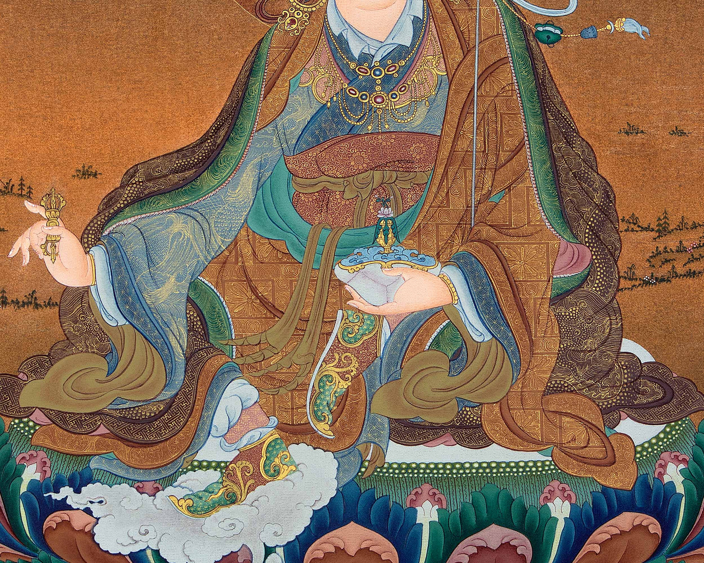 Guru Padmasambhava Thangka Prints | Tibetan Thangka Canvas Digital Print