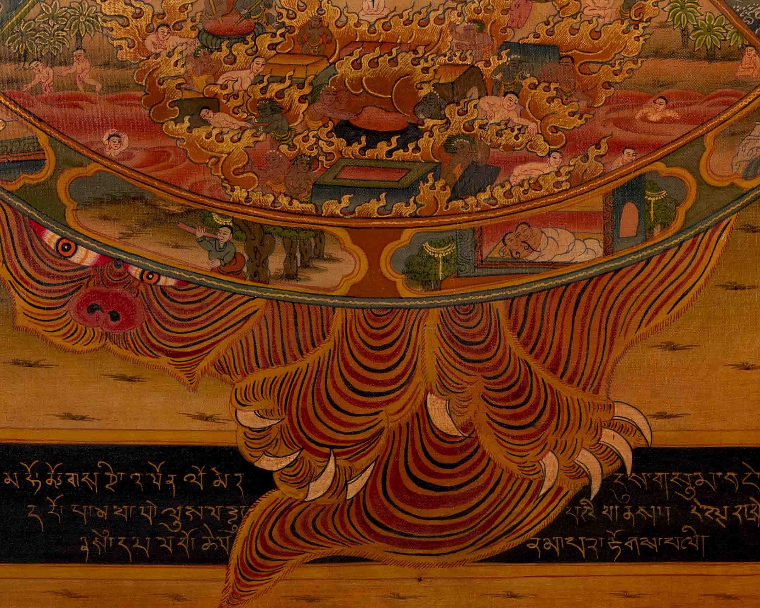 Wheel Of Life Buddhist Thangka | Religious Tibetan Artwork | Wall Decoration