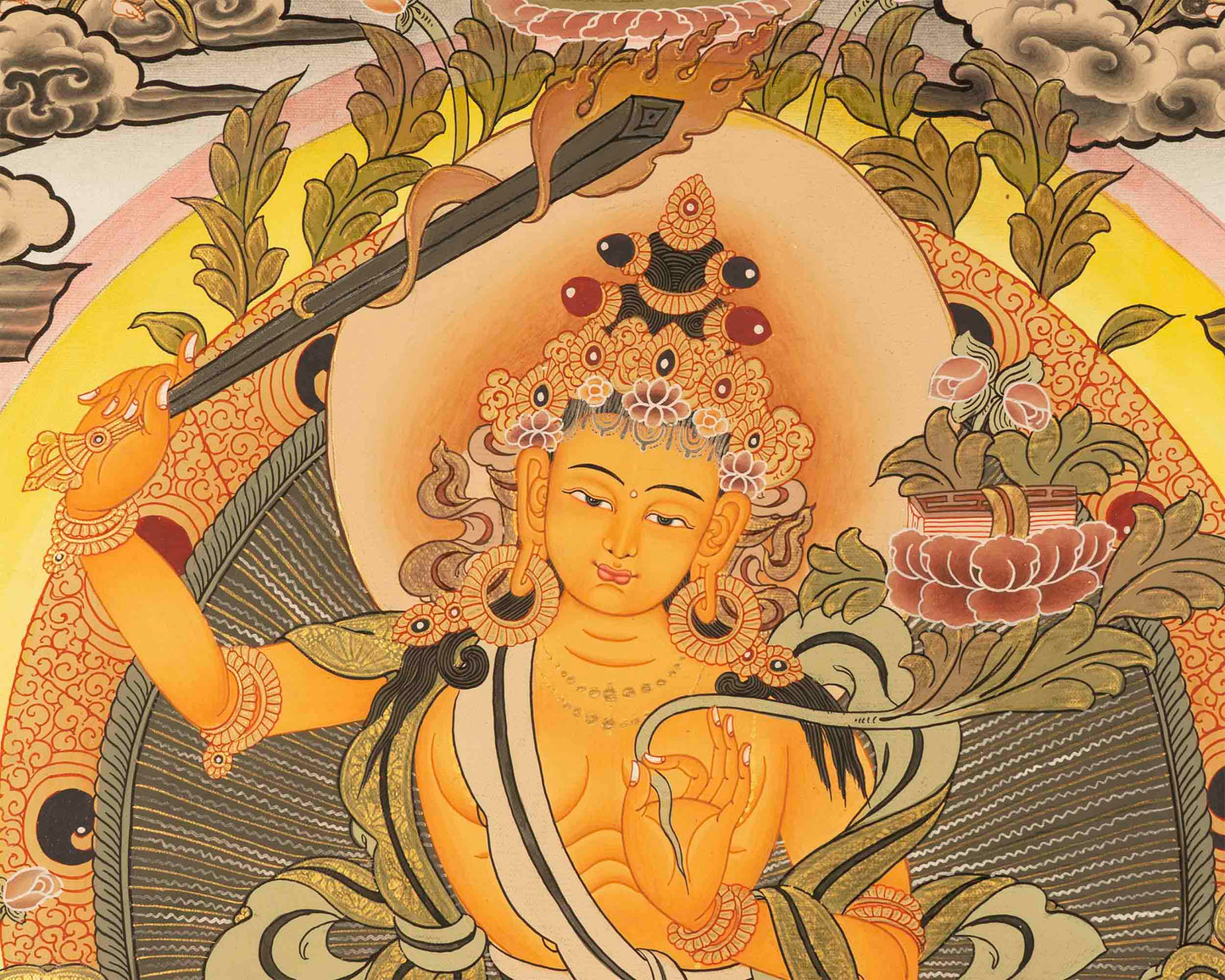 Manjushree Thangka Art | Tibetan Buddhist Bodhisattva