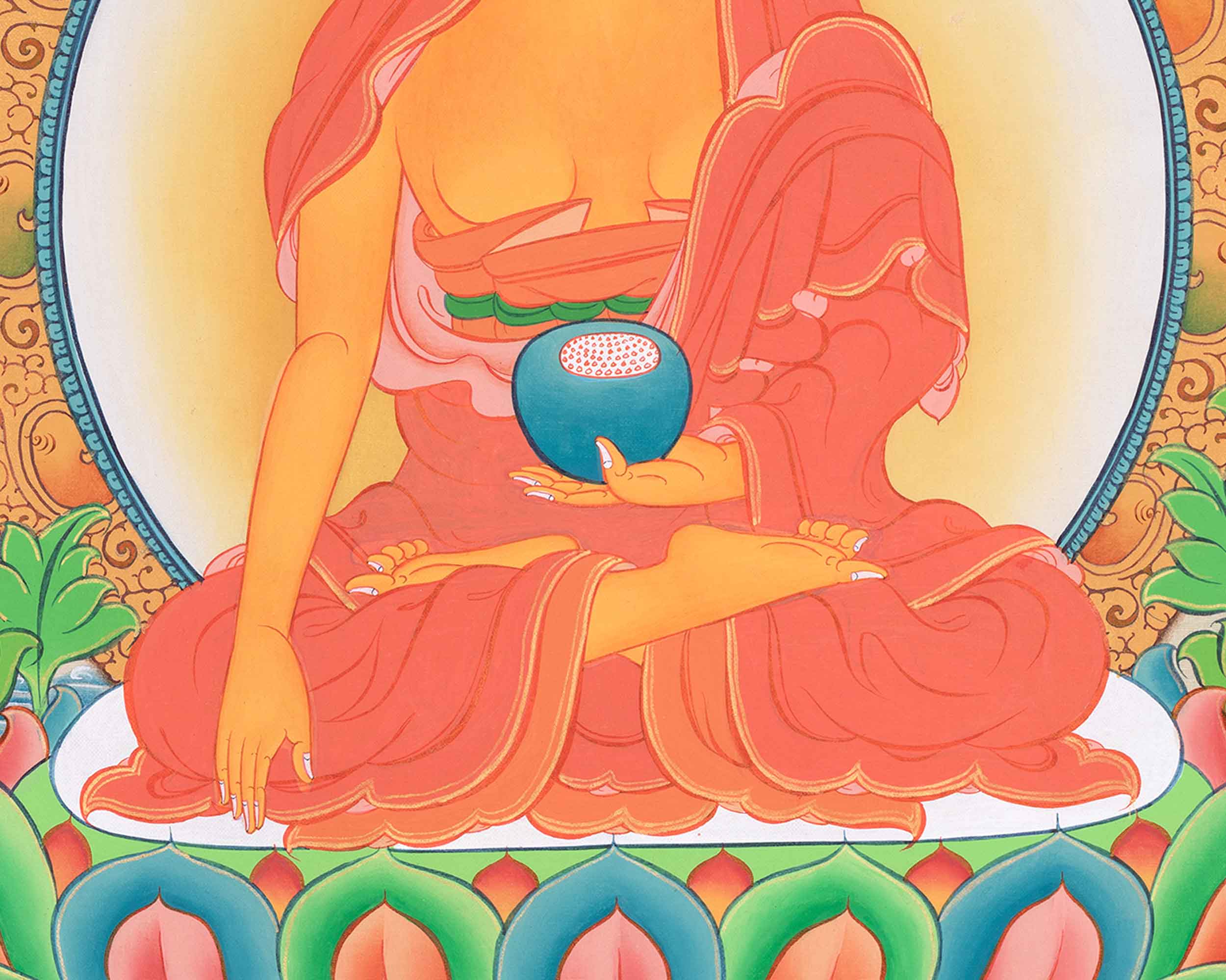 Shakyamuni Buddha Art | Hand Painted Sacred Thangka Painting | Spiritual Wall Decors