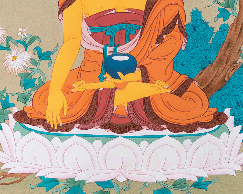 Traditional Buddha Shakyamuni Thangka | Buddha of Enlightenment| Traditional Wall Decor