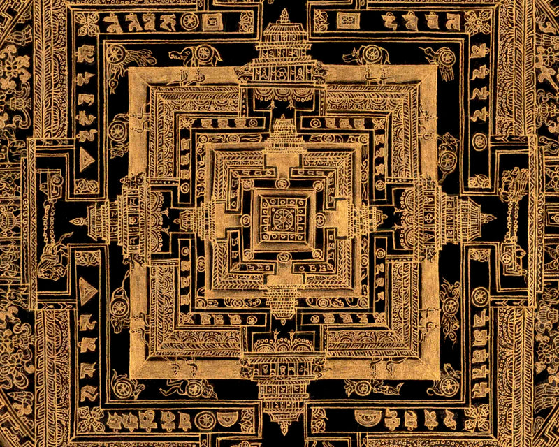 Kalachakra Mandala | Handpainted Tibetan Thangka | Wall Decors