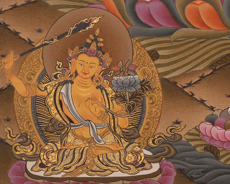 4Armed Chengrezig Thangka | Traditional Buddhist Painting