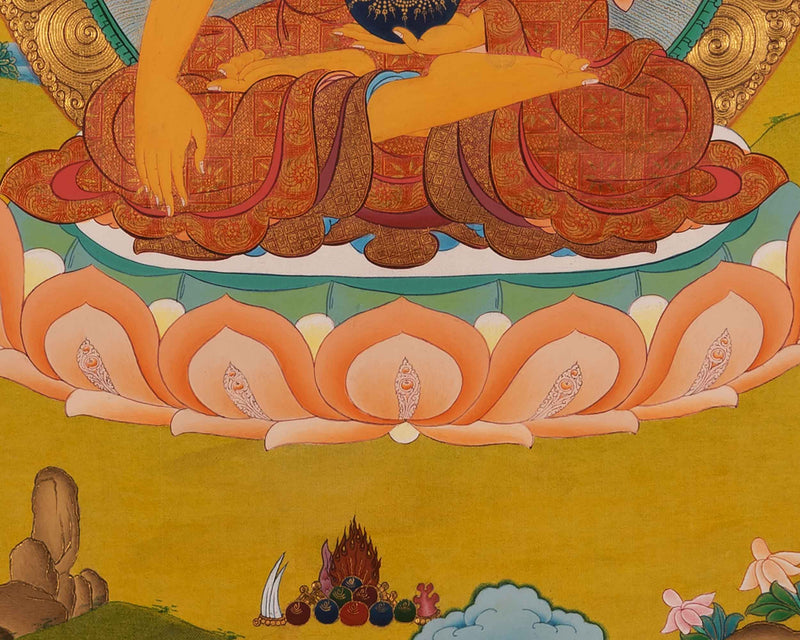 Buddha Gautama Siddhartha Thangka Painting |  Traditional Tibetan Bodhisattva Art