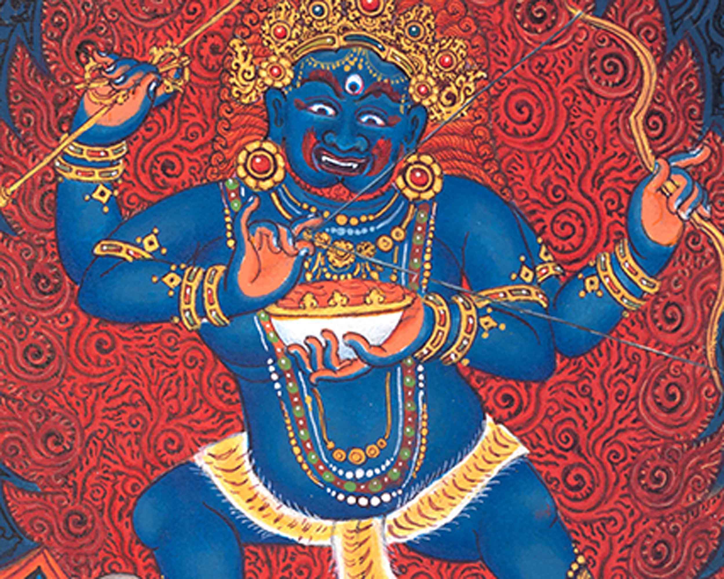 Ganesh Thangka Print | Traditional Tibetan Art