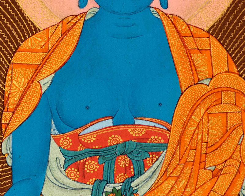 Healing Buddha Thangka | Traditionally Painted Medicine Buddha Art