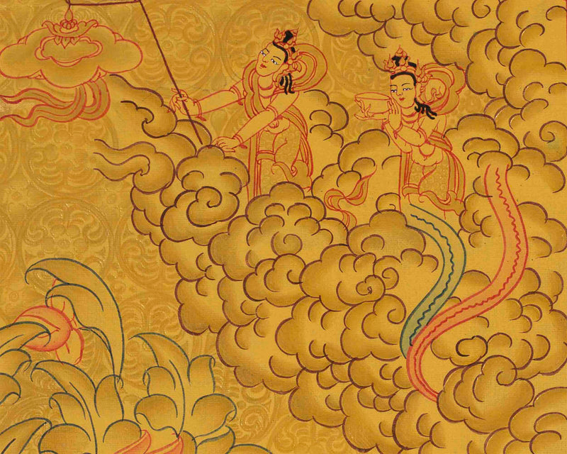Full 24K Gold Green Tara Thangka | Wall Decoration Art
