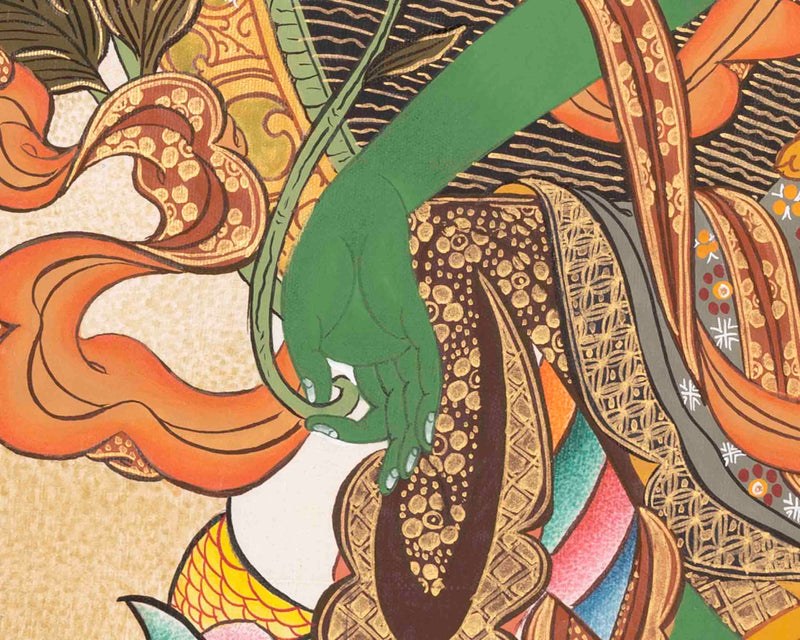 Green Tara Thangka | Healing Female Deity | Wall Decors