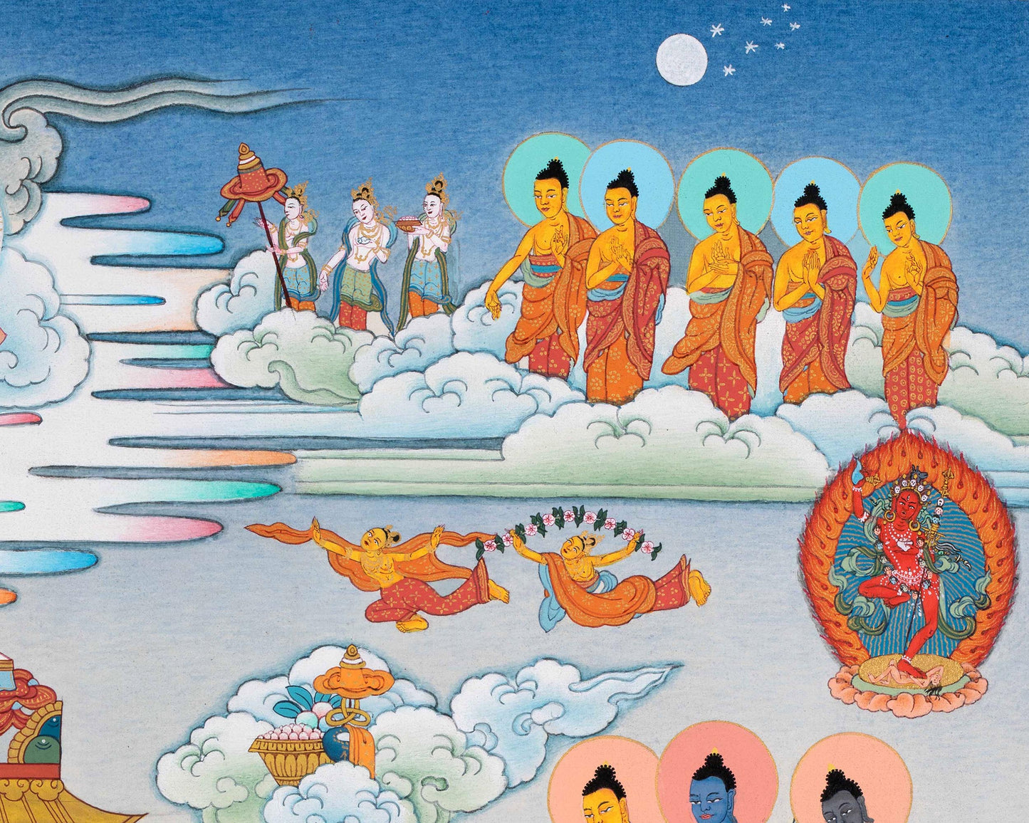 Amitabha Pure Land | Traditionally Hand Painted Buddha Thangka