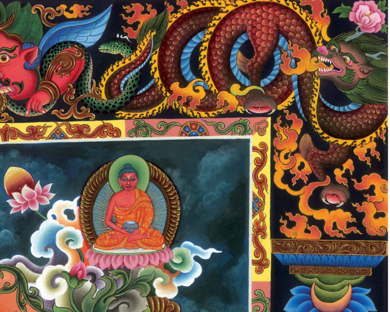 Tibetan Thangka Green Tara Prints | Canvas Digital Prints