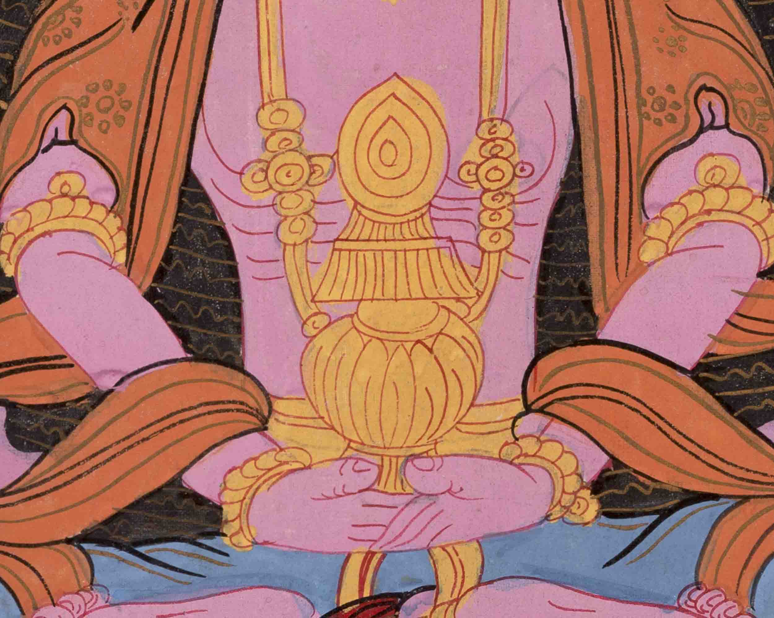 Vintage Amitayus Buddha Thangka | Religious Buddhist Art | Wall Decors