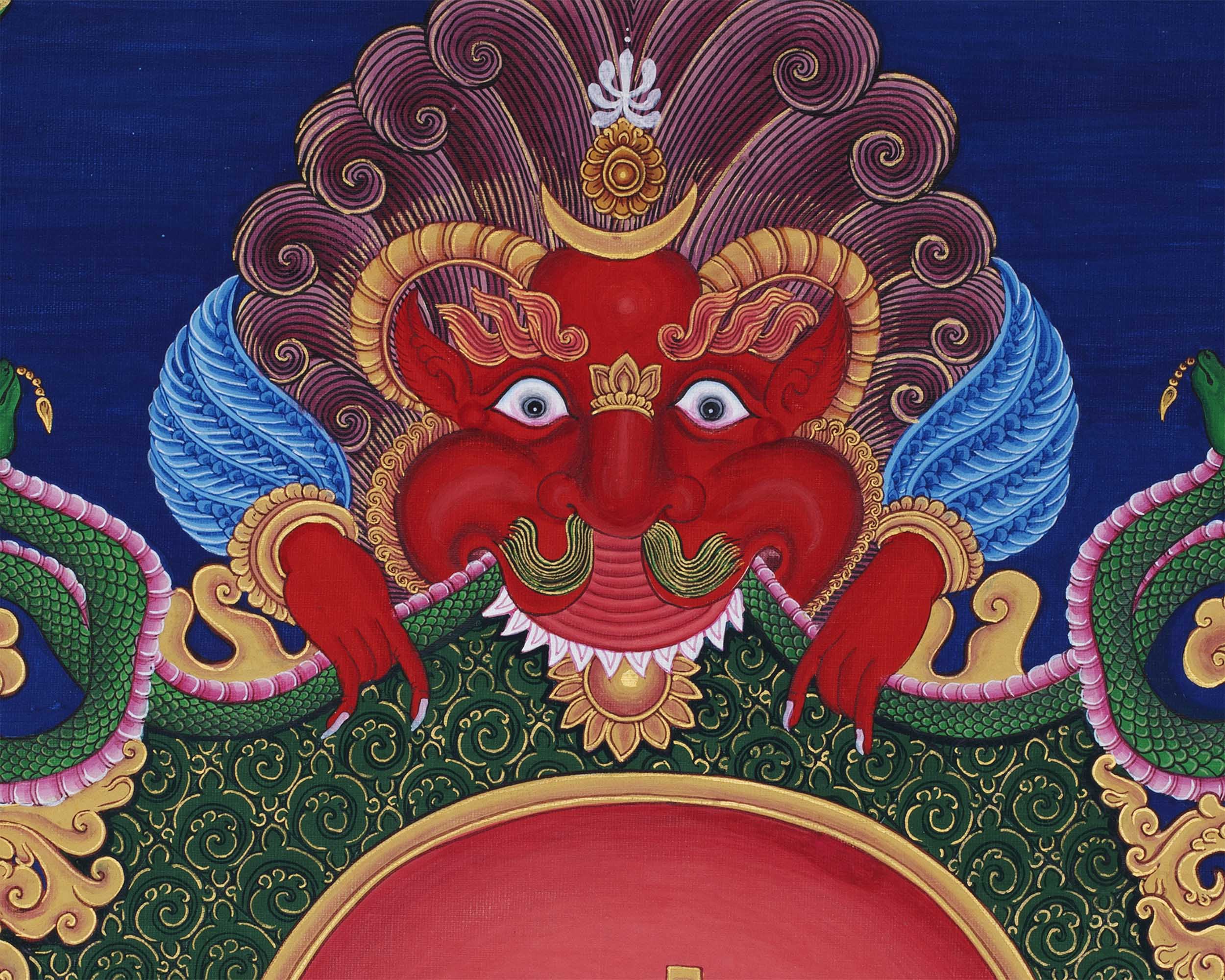 Ganesh Thangka Print | Paubha Style Painting | Religious Decors