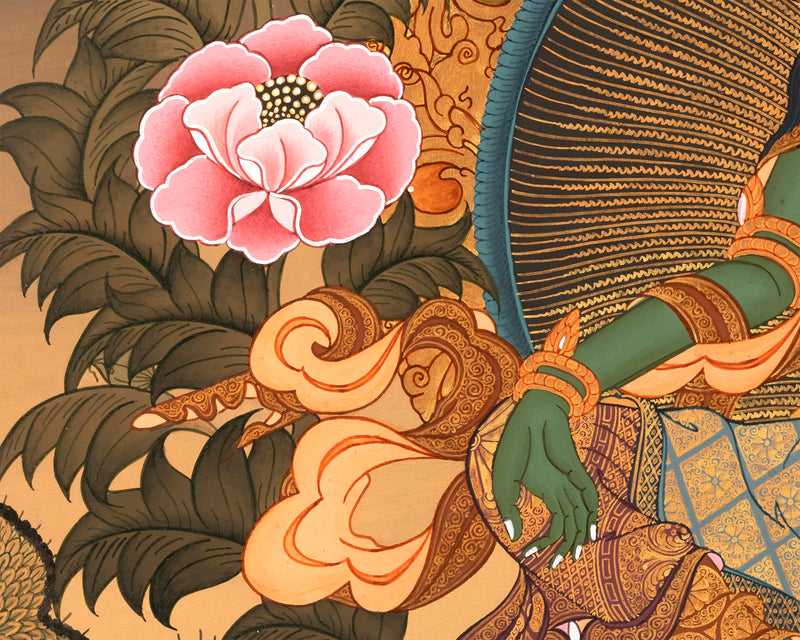 Goddess Green Tara Thangka | Handpainted Tibetan Art | Wall Decors