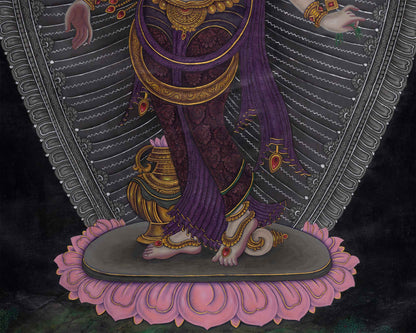 Basundhara, The Wealth Deity Giclee Print |  Bhasundhara Devi Thangka Print