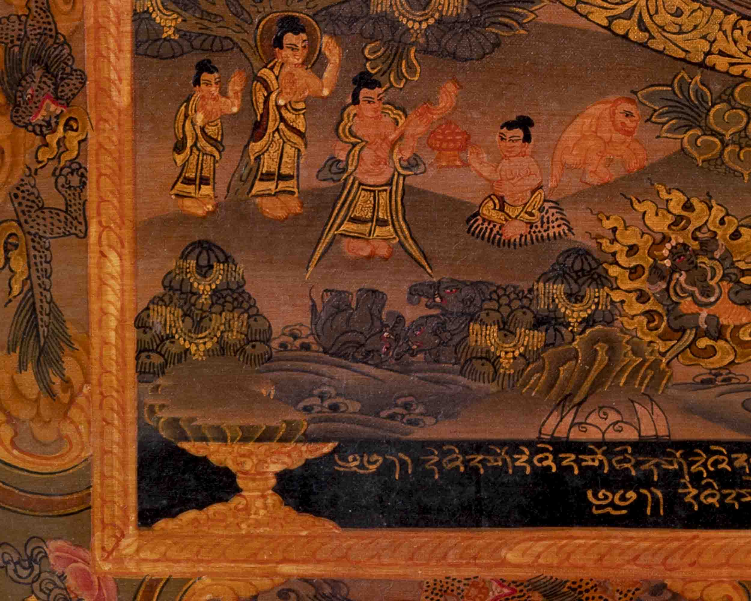 Buddha Mandala Thangka | Traditional Tibetan Artwork | Religious Wall Decors