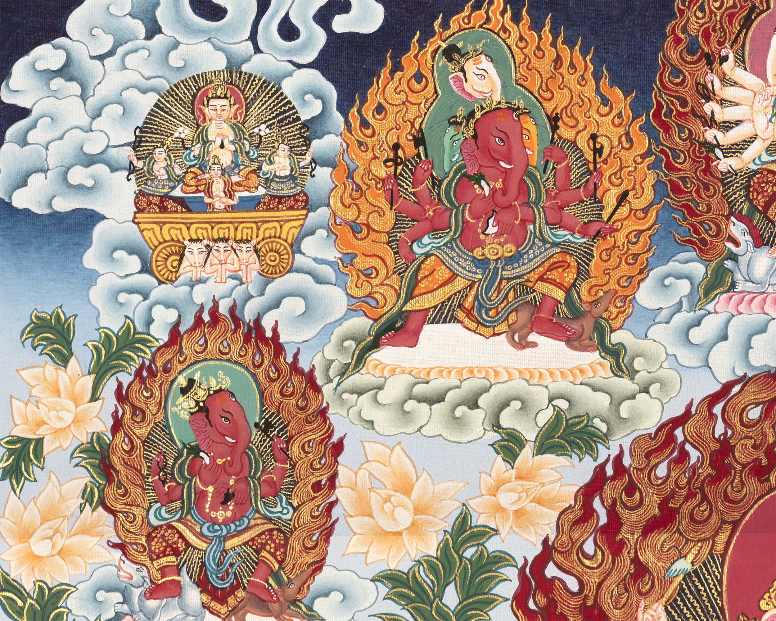 Ganesh Thangka Print | Traditional Paubha Art | Wall Decors