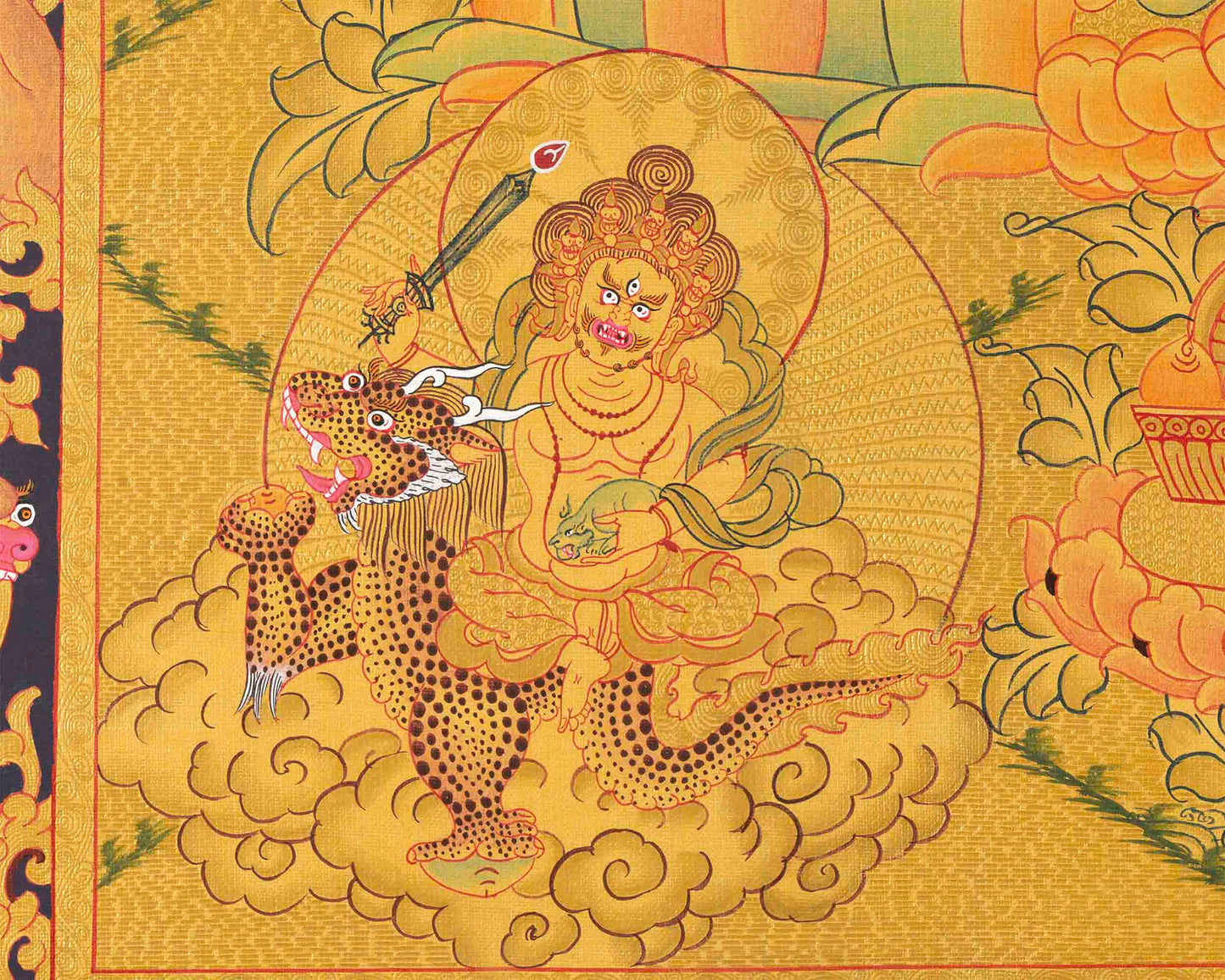 Full 24K Gold Dzambala Thangka | Art Painting