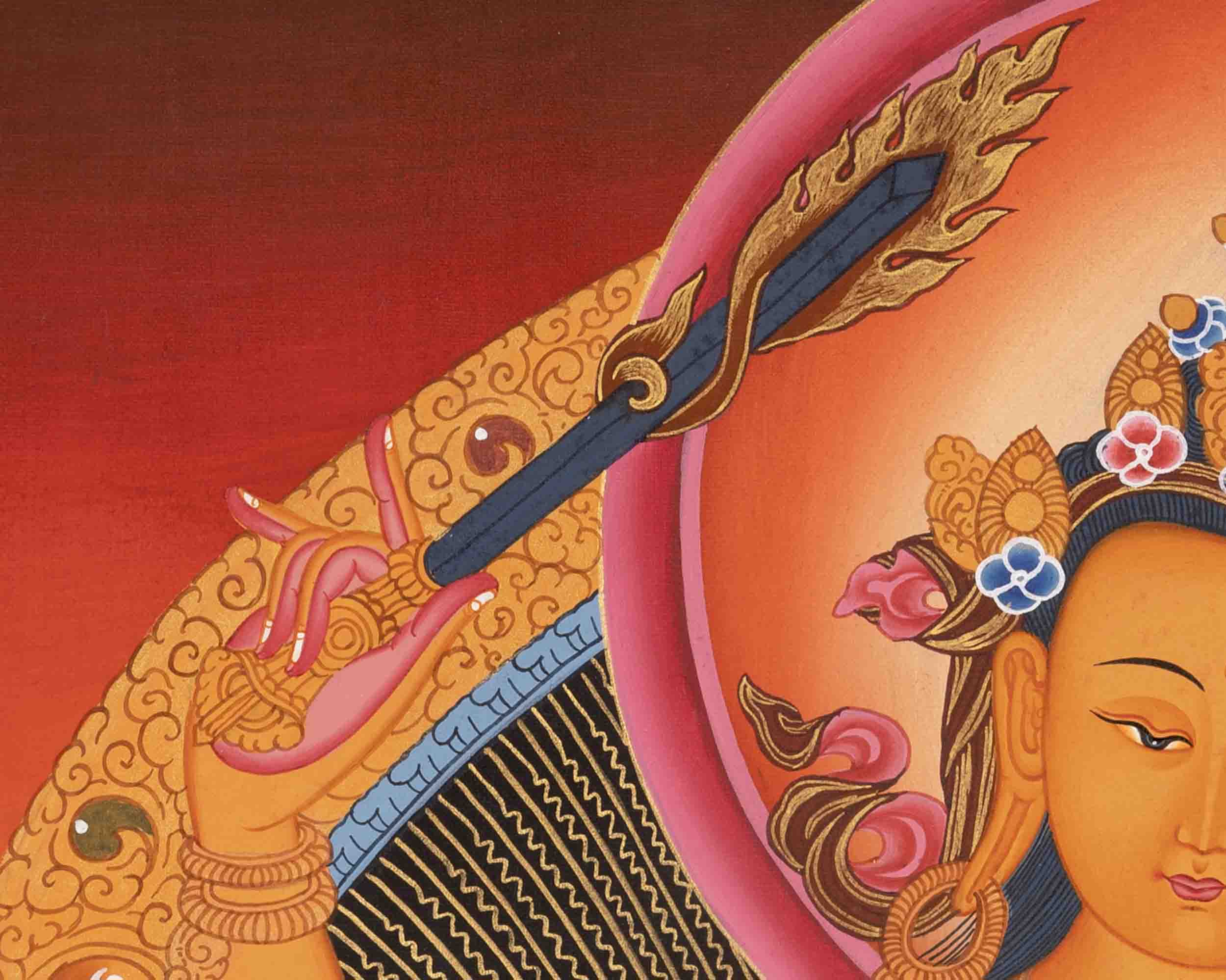 Wisdom Bodhisattva Manjushri | Religious Buddhist Thangka | Wall Decors