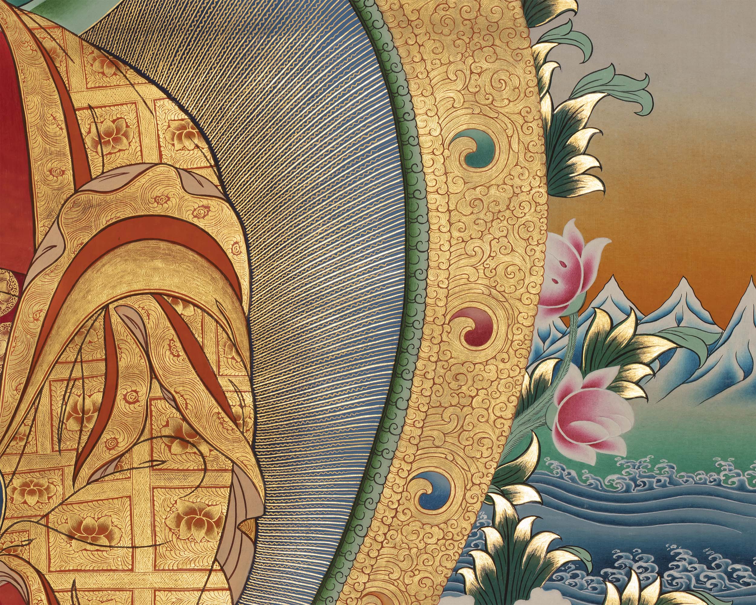 Red Amitabha Buddha | Thangka Prints | Wall Hanging Decors