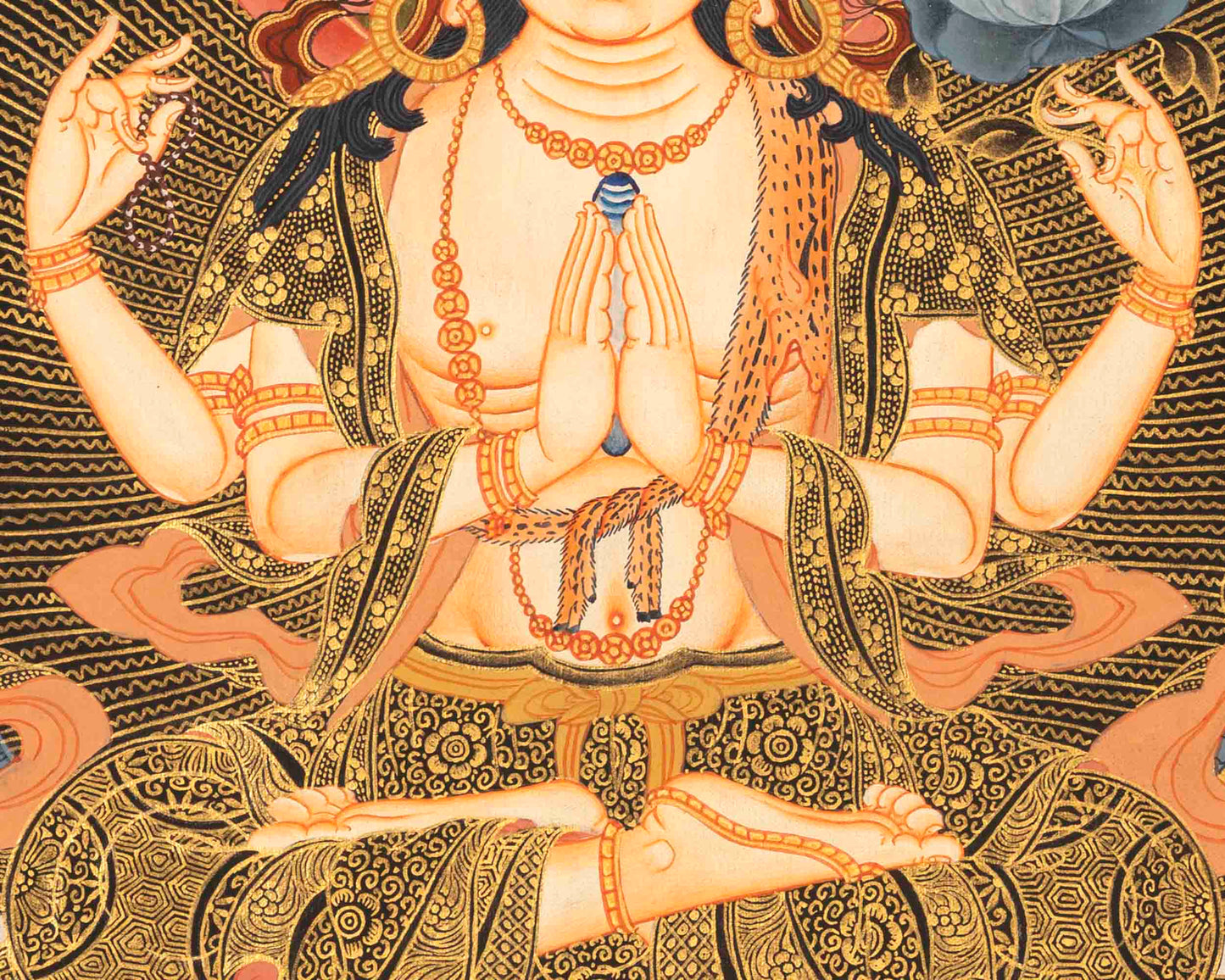 Four Armed Chenrezig Thangka | Tibetan Avalokiteshvara of compassion