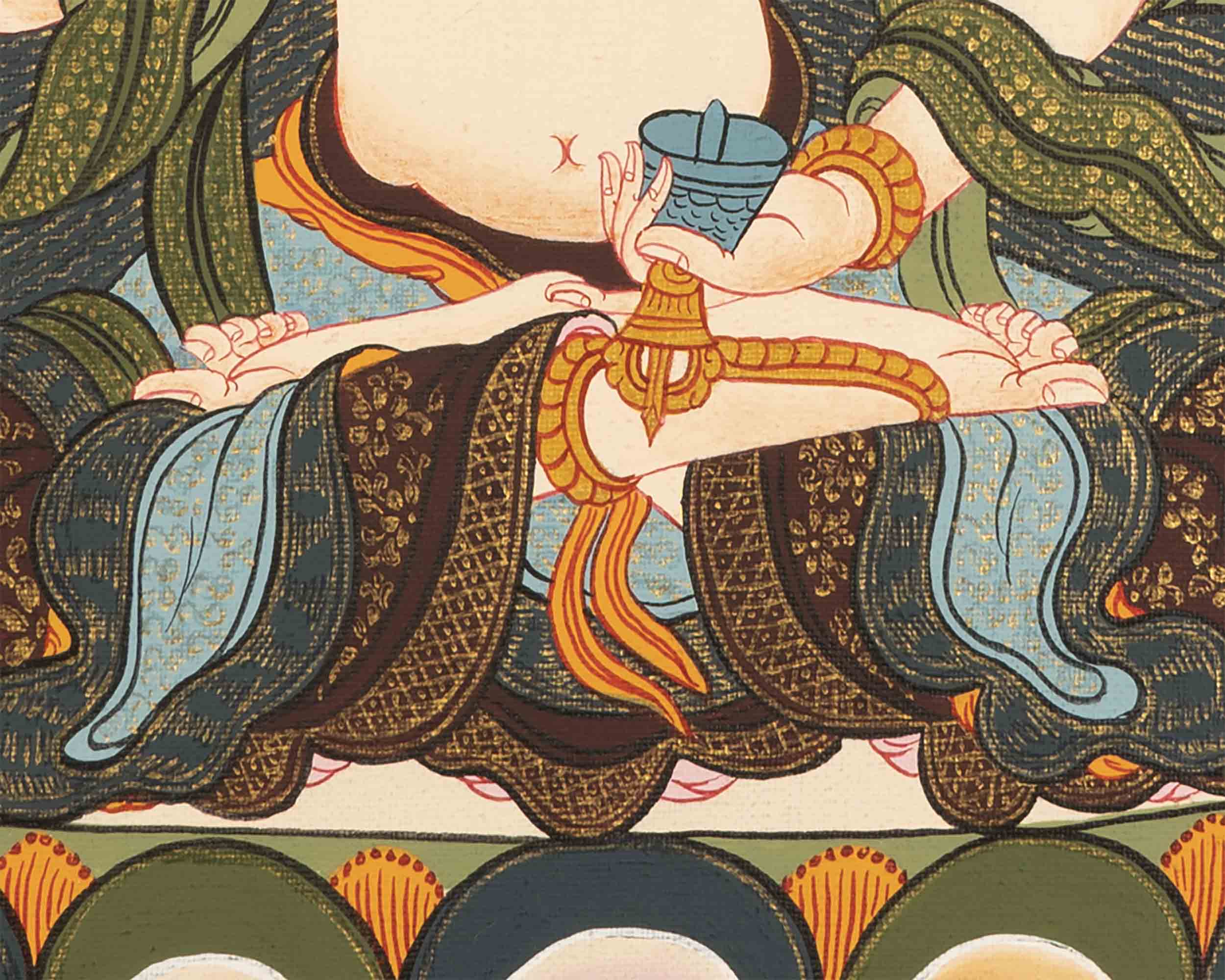 Vajrasattva Buddhist Thangka | Religious Wall Decor