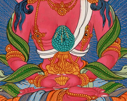 Amitayus Buddha Thangka | Traditional Buddhist Painting | Wall Decors