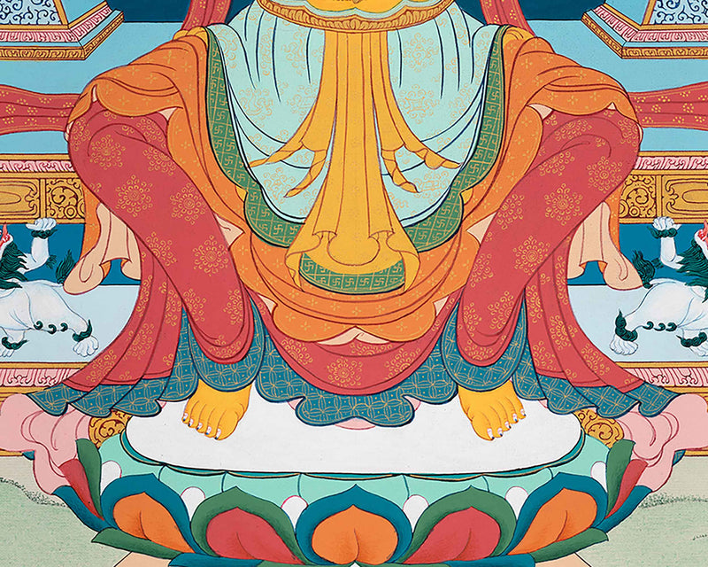 Hand-Painted Maitreya Buddha Thangka | Compassion and Enlightenment | The Future Buddha