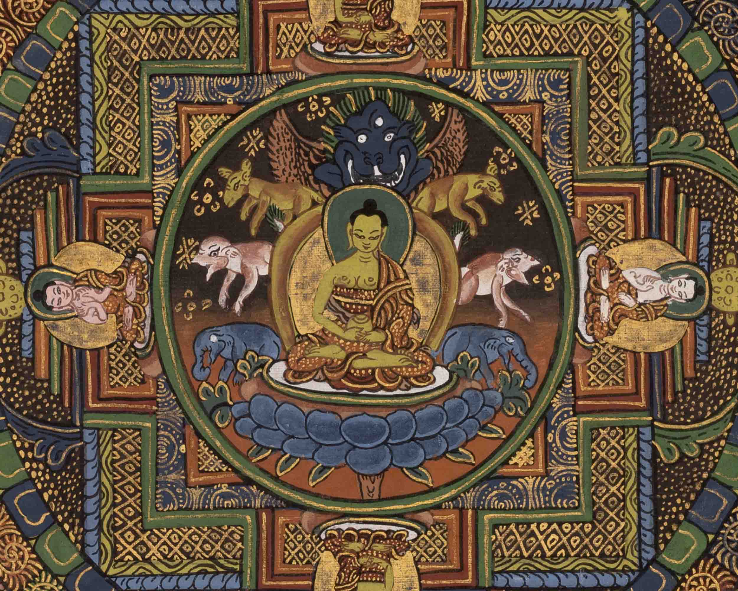 Shakyamuni Buddha's Life Story | Traditional Thangka | Wall Decors