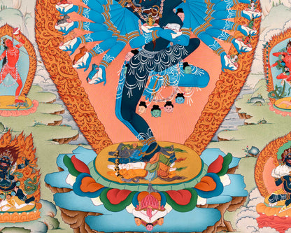 Hevajra Thangka Print | Nairatmya and Other Deities Painting