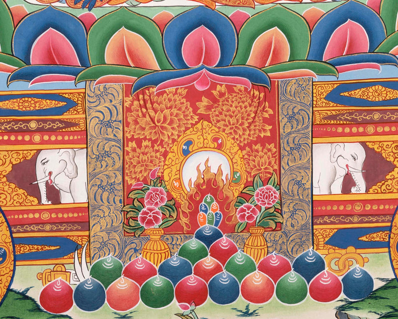 Medicine Buddha Thangka | Tibetan Healing Blue Buddha