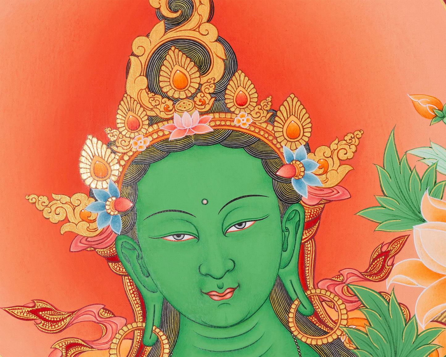 Green Tara Thangka Digital Prints | Tibetan Thangka Prints