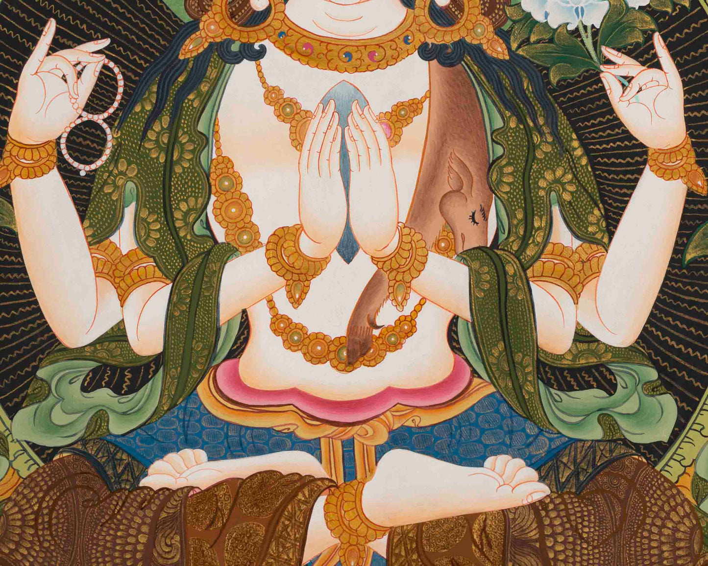 Avalokitesvara Chenresig Thangka | Religious Buddhist Art | Wall Decor