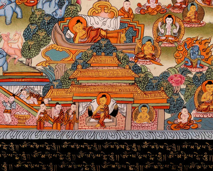 Life Story Of Shakyamuni Buddha | Traditional Thangka Art | Wall Decors