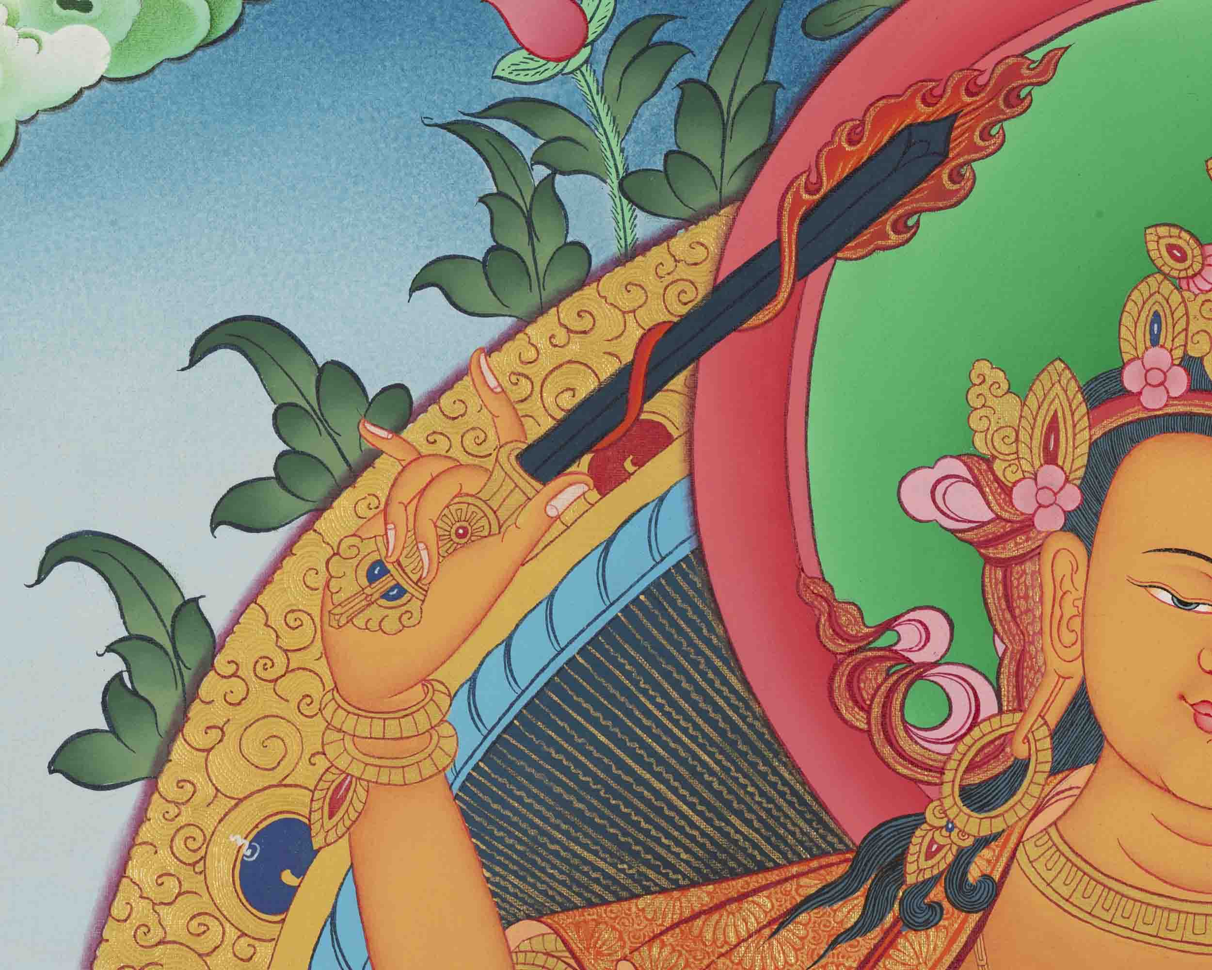 Hand-painted Manjushree Thangka | Wall Decoration Painting