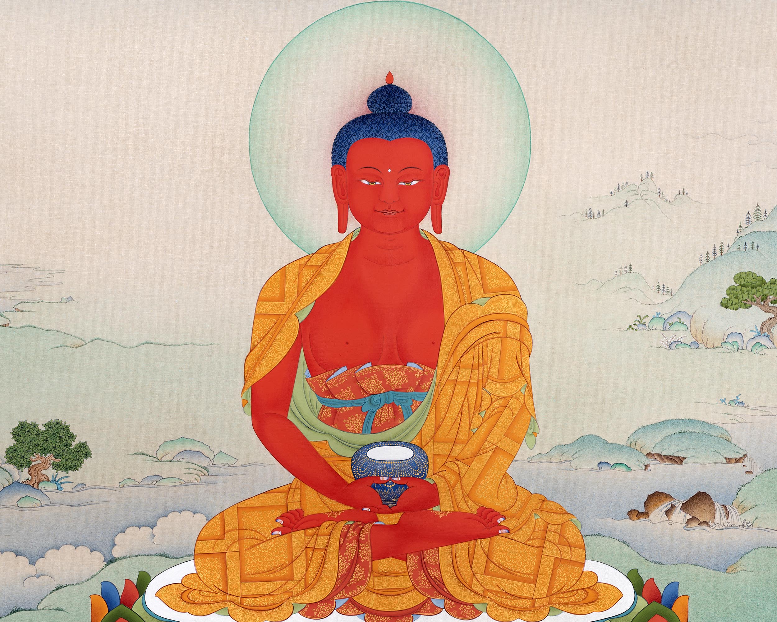 Amitabha Buddha |  High Quality Giclee Canvas | Buddha Thangka Print