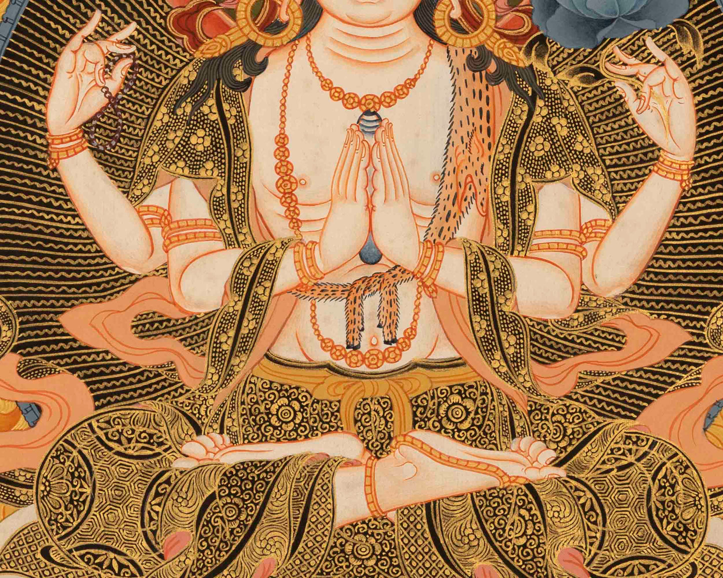 Avalokiteshvara Chenresig | Traditional Tibetan Thangka | Religious Wall Decor