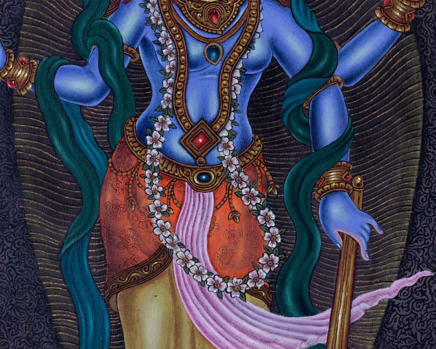 Highly Revered Hindu Deity Sree Vishnu Giclee Print | Vishnu, The God Of Preservation Art For Wall Hanging