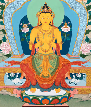 Arya Maitreya Buddha Thangka, Traditional Tibetan Thangka Painting