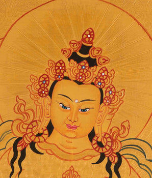 Vajrasattva Painting | Traditional Buddhist Thangka | Wall Hanging Decors