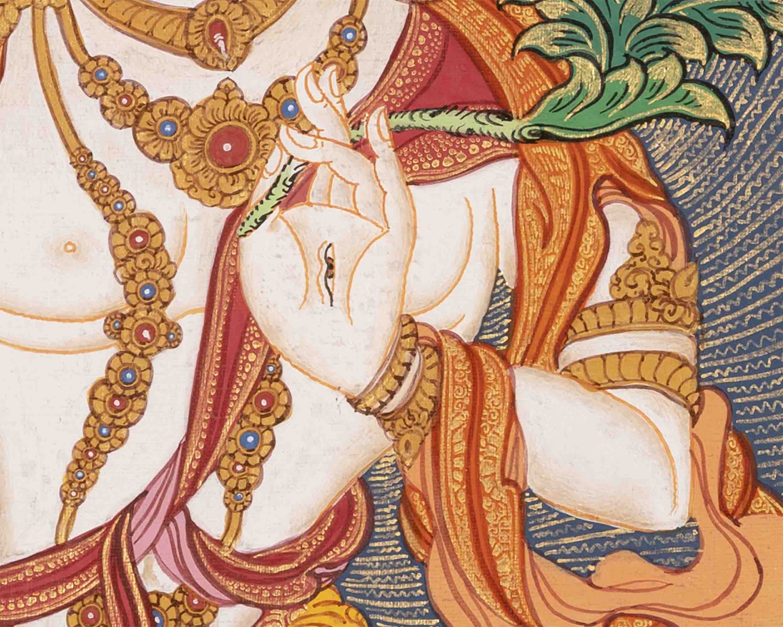 White Tara Thangka | Religious Buddhist Art | Wall Decors