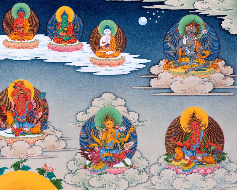 Traditional Tara 21 Thangka | Religious Wall Hanging | Hand-Painted Artwork of Compassion