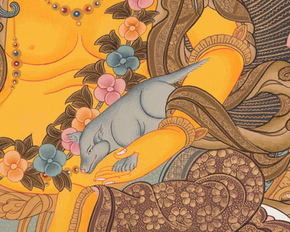 Dzambhala Tibetan Thangka | Religious Buddhist Art | Wall Decors