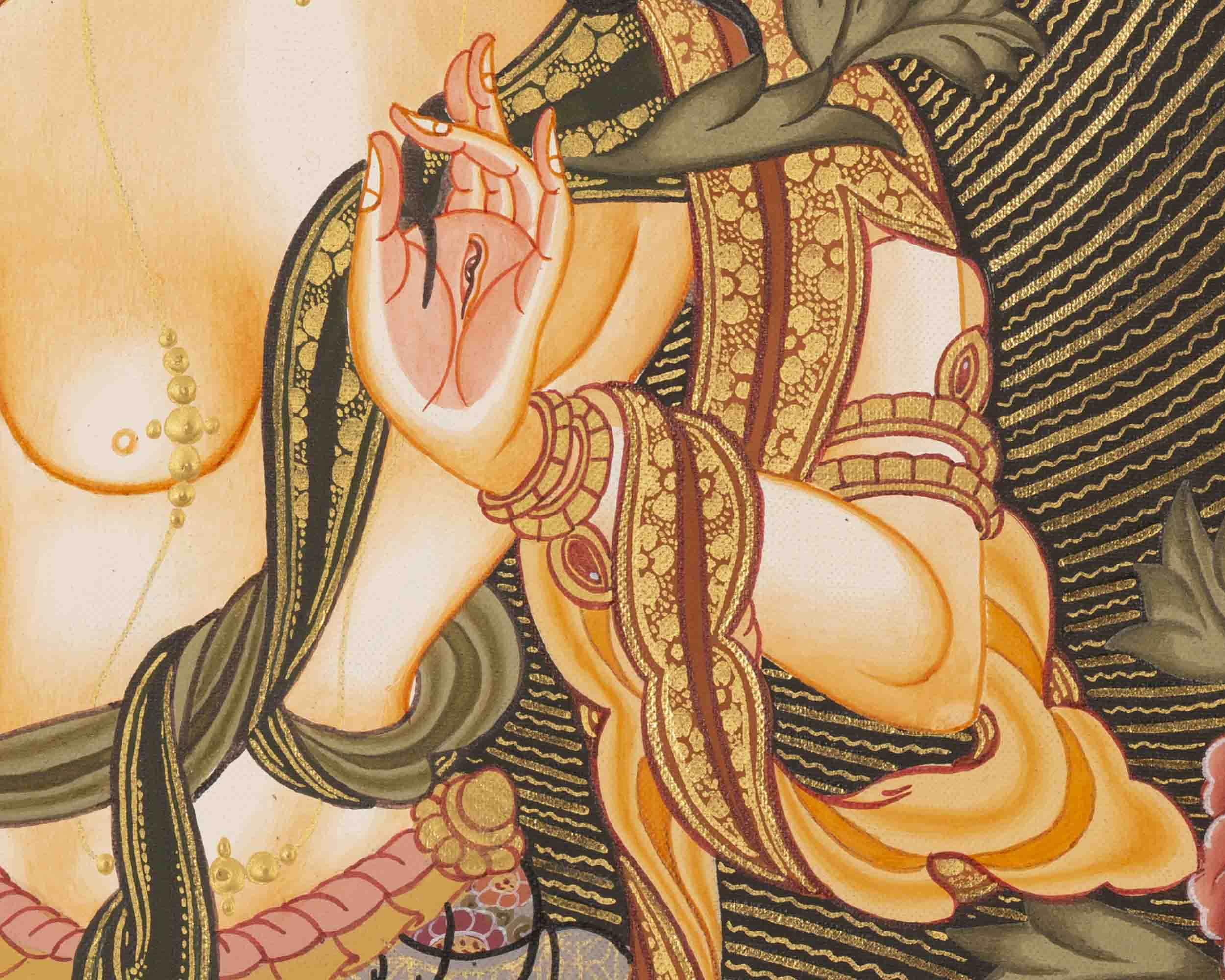 Female Bodhisattva Art | White Tara Thangka | Religious Wall Decors