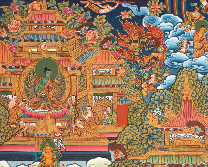 Traditional Shakyamuni Buddha Prints | Large Traditional Panoramic
