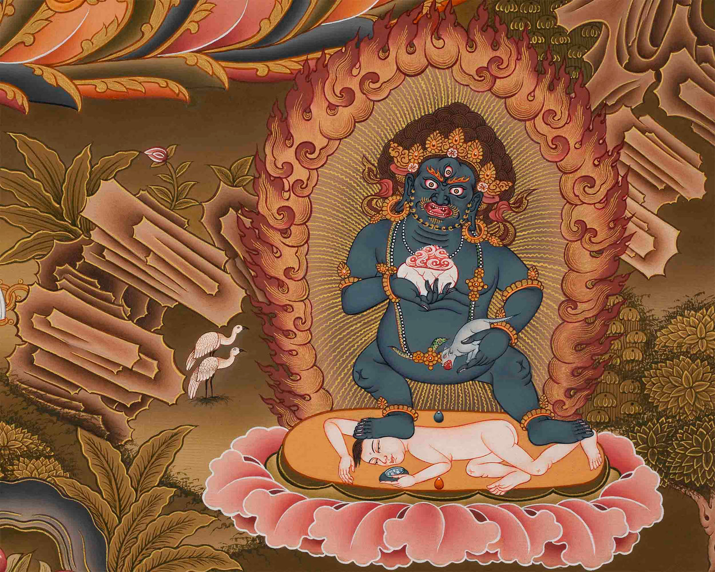 Jambhala Thangka Print | Tibetan Traditional Art