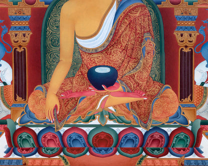 Buddha Shakyamuni Thangka Print | High Quality Canvas Thangka Print