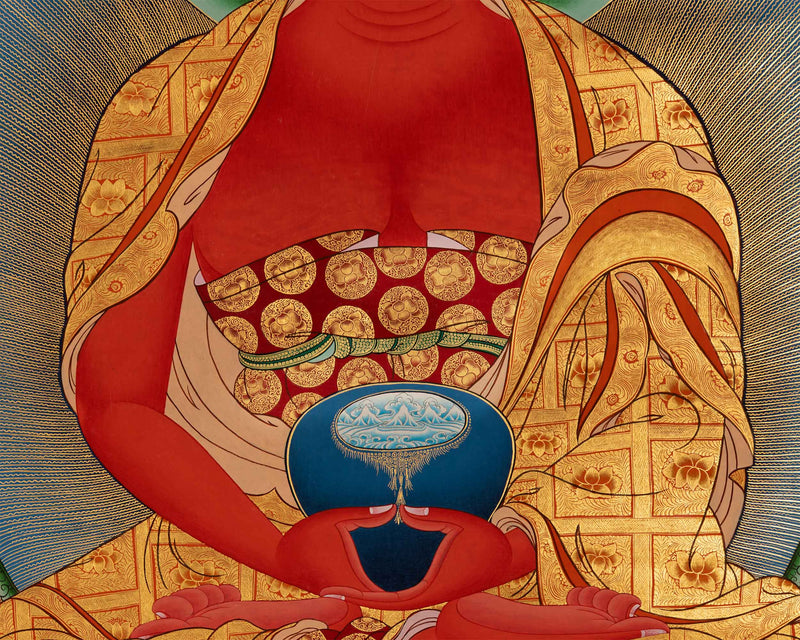 Traditional Amitabha Buddha Chant Nepali Print | Himalayan Buddha Of Eternal Life Giclee Print